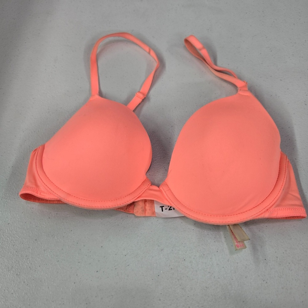 Victoria Secret PINK Women Bra 32C Orange Convertible T Shirt Lightly Lined